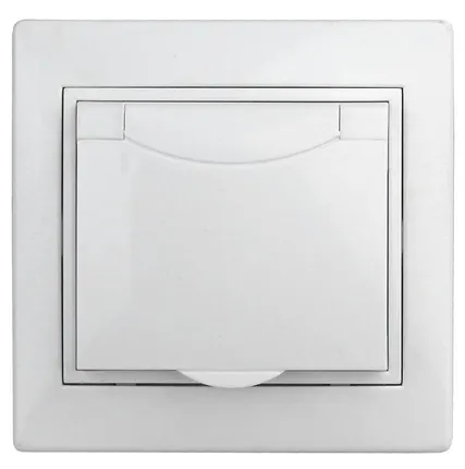 Фото №0 Розетка СП Plano 2P+E Schuko 1Э-207-01 16А-250В с защ. шторками с крышкой бел. Intro Б0038832