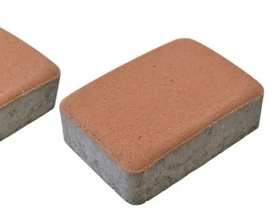 фото Тротуарная плитка Берит Комплект Шале Оранжевая 241х133х60, 133х133х60, 187х133х60 на сером цементе