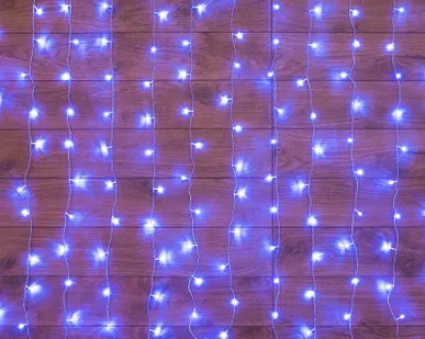 фото Гирлянда "ТВИНКЛ ЛАЙТ LED" (с контроллером 8 режимов) 15м 120LED 10Вт 220В IP20 син. провод темн.-зел. ПВХ NEON-NIGHT 303-053