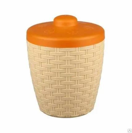 Фото №0 Банка 1.5 л ПЛЕТЕНКА М2359 с крышкой светло-желтый