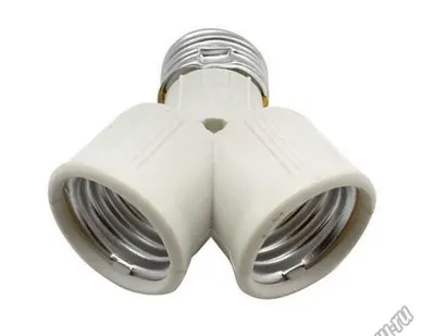 фото Разветлитель для лампочки цоколь Е27, двойник для лампочки