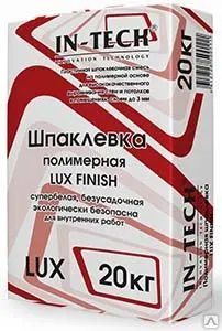 фото Шпаклевка полимерная супербелая IN-TECK LUX FINISH, 20кг