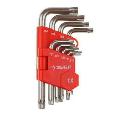 Фото №0 Набор ключей имбусовых 9шт.TORX T10-50мм Cr-Mo, короткие Зубр МАСТЕР