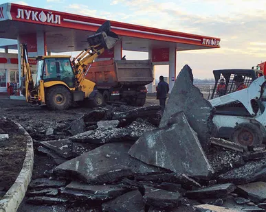 фото Демонтаж дорожного покрытия