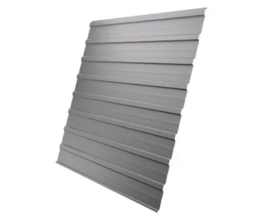 фото Профнастил С10A Grand Line 0,5 GreenCoat Pural BT, matt RR 21 светло-серый (RAL 7040 серое окно)