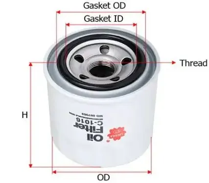 Фото №0 Фильтр масляный SAKURA C1016 Mitsubishi Colt/Galant/Lancer/Pajero 1.2-3.0 80>