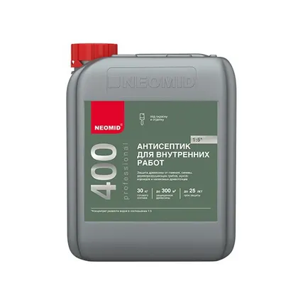 Фото №0 Антисептик консервант для внутренних работ концентрат 1:5 Neomid 400, 5л