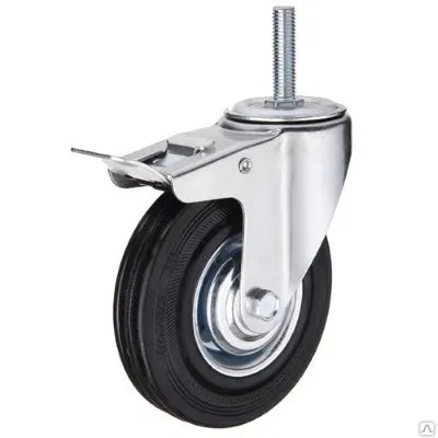 Фото №0 Колесо поворотное с болтовым креплением (со штырем) с тормозом SCtb75