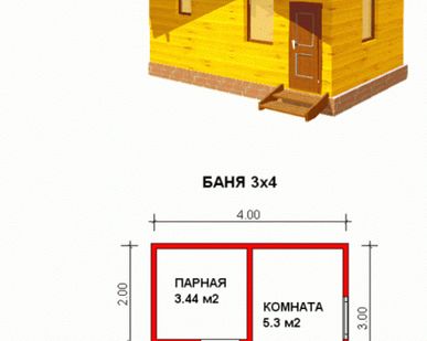 фото Баня из профилированного бруса 3x4
