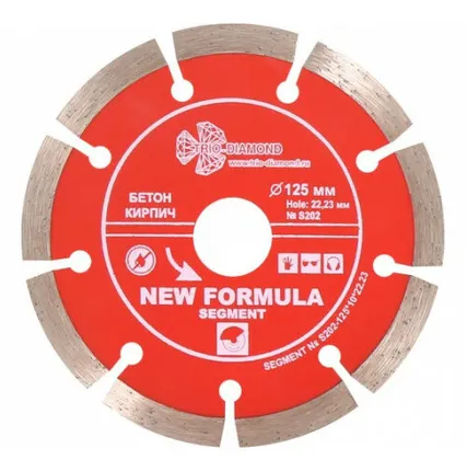 Фото №0 Диск алмазный отрезной Сегментный New Formula (125х22.23 мм) TRIO-DIAMOND
