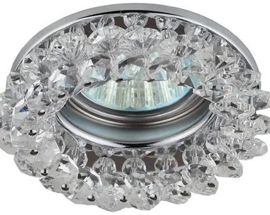 фото Светильник DK16 CH/WH декор "круглый с мелкими хрусталиками" хром/прозр. ЭРА C0044737