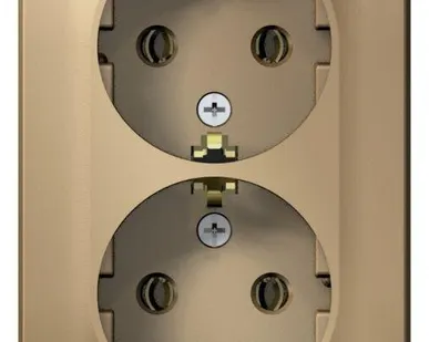 фото Розетка 2-м ОП BLANCA 16А 250В без шторок с заземл. изол. пласт. титан SchE BLNRA010214