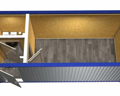 фото Бытовка офисная с тамбуром и туалетом модель ВМ-БТ11