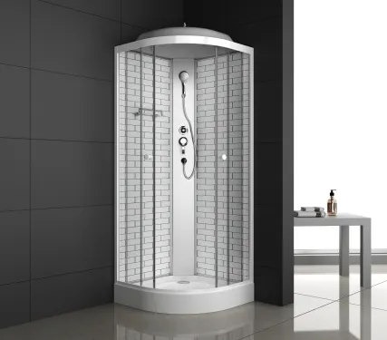 Фото №0 Душевая кабина, ODA, 90*90, 5020 белый кирпич, угловая