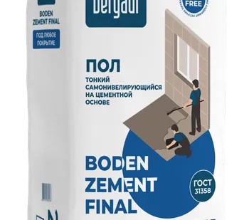 фото Пол тонкий самонивелирующийся Bergauf BODEN ZEMENT FINAL, 25 кг
