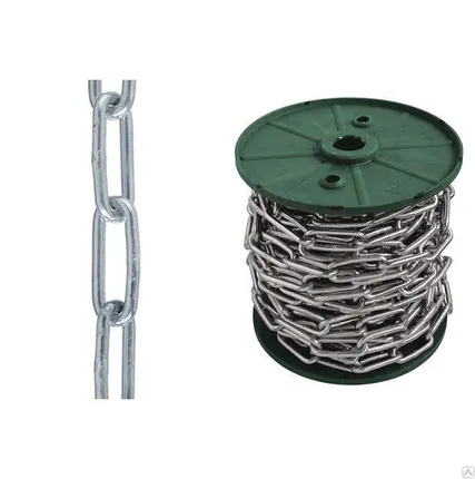 Фото №0 Цепь сварная длиннозвенная оц. 5мм(30)