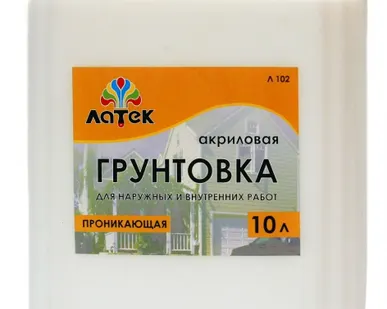 фото Грунтовка для наружных и внутренних работ Латек Оптимист, 10л