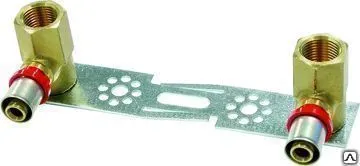 фото Планка монтажная с двумя водорозетками Tiemme 20(пресс) х 1/2" внутр(г)