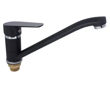 фото Смеситель для кухни VODEN 4723 А23N на гайке, без подводки, чёрный