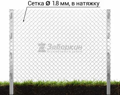 фото Забор из сетки рабицы Эконом (1,5 м)