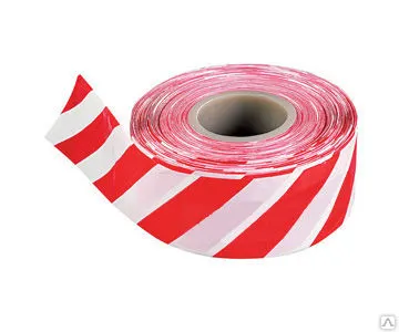 фото Лента сигнальная 75мм*250м/50мкм бело-красная