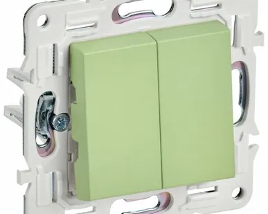 фото SKANDY Выключатель 2-клавишный проходной 10А SK-V05G мятный IEK