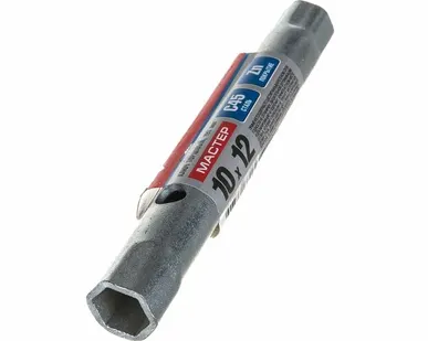 фото Ключ торцовый ЗУБР "МАСТЕР", трубчатый двухсторонний, прямой, 10х12мм
