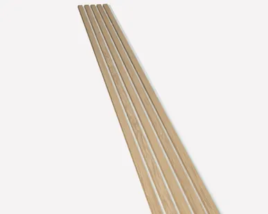 фото Акустическая реечная панель – Дуб, шпон - Белый - 2400 мм - Половинка