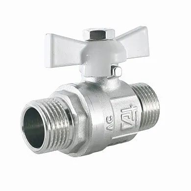 Фото №0 Кран шаровой латунный STI Ду 15 Ру 40 штуцер-штуцер Н-Н бабочка