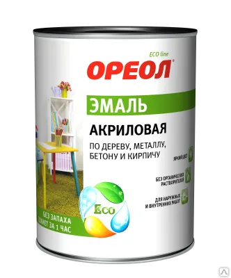 Фото №0 Эмаль акриловая &quot;ОРЕОЛ&quot; глянцевая вишневая, 1.9 кг