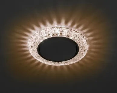 фото Светильник DK LD25 CHP/WH декор cо светодиодной подсветкой Gx53 шампань ЭРА Б0029636