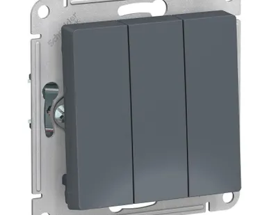 фото Выключатель 3-кл. СП AtlasDesign 10А IP20 (сх. 1+1+1) 10AX механизм грифель SE ATN000731