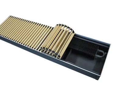 фото ВНУТРИПОЛЬНЫЕ КОНВЕКТОРЫ SAVVA KV - это оптимальное решение для обогрева помещений с высокими окнами или стеклянными стенами, приборы обеспечивают эффективное экранирование холодного воздуха, не дают окнам запотеть.