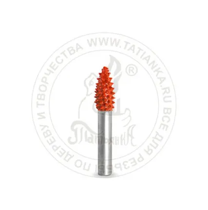 Фото №0 6F38-90 - Пламя, Ø хвостовика 6мм, Ø фрезы X 9,525мм, L фрезы 19,05мм (ex-coarse/оранжевая)
