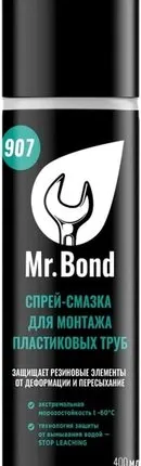 Фото №0 Смазка-азрозоль для монтажа труб 400мл/180г Mr.Bond QuickSPACER 907 4090700400