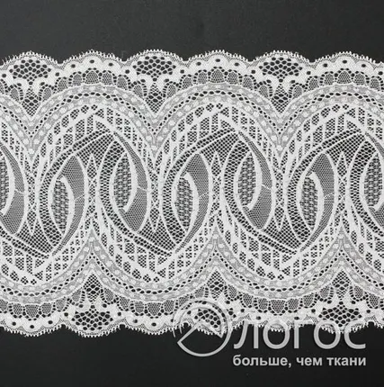 Фото №0 Кружево стрейч гипюр арт. 65007, белый