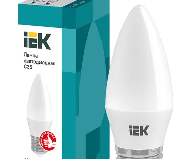 фото IEK Лампа светодиод. 7/4000/Е27/CB35 свеча на ветру IEK