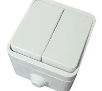 фото Выключатель 2-кл. ОП Клио 10А IP44 бел. UNIVersal К2223