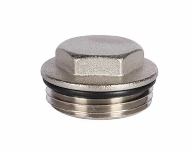 фото Заглушка концевая для коллектора ROMMER НР никелированная с уплотнительным кольцом, 1