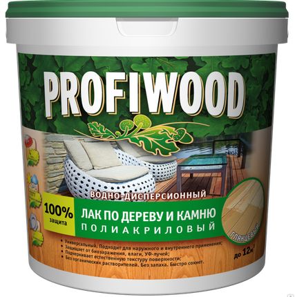 Фото №0 Лак PROFIWOOD по дереву и камню, 4.5 кг