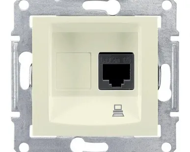фото Механизм розетки комп. 1-м СП Sedna RJ45 кат. 5e беж. SchE SDN4300147