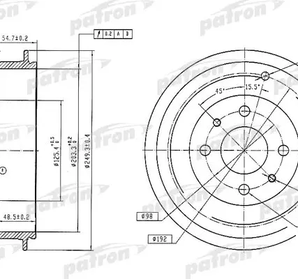 Фото №0 PDR1225 Барабан тормозной