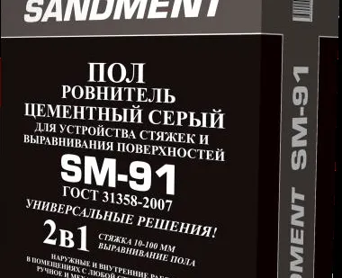 фото Ровнитель пола цементный серый SM-91, 25 кг