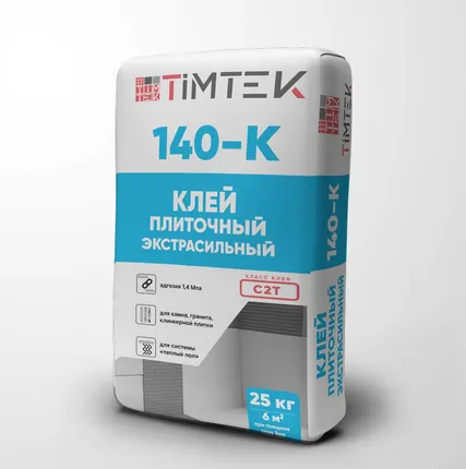 Фото №1 Клей плиточный ТИМТЕК 140-K Экстра сильный 1,4 Мпа класс С2Т25 кг 54 шт/пал