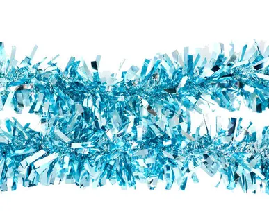 фото Мишура голубая с толстыми кончиками 8,5 см х 2 м