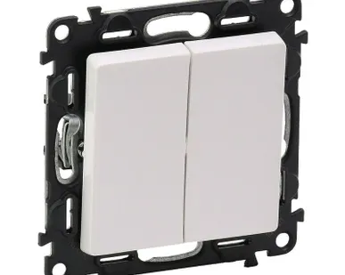 фото Механизм выключателя 2-кл. СП Valena Life 10А IP20 250В с лиц. панелью безвинт. зажимы бел. Leg 752405