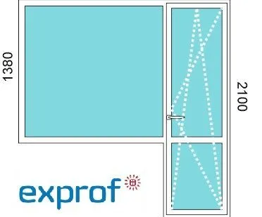 фото Балконный блок 2030х2100 профиль Exproff