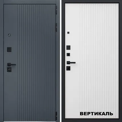 Фото №0 Входная дверь Вертикаль Графит-капучино АСД