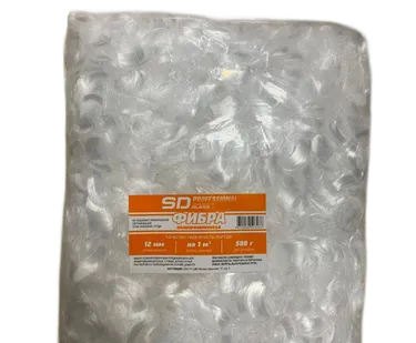 фото Фибра полипропиленовая для штукатурных смесей и бетонов 12 мм 0,5 кг