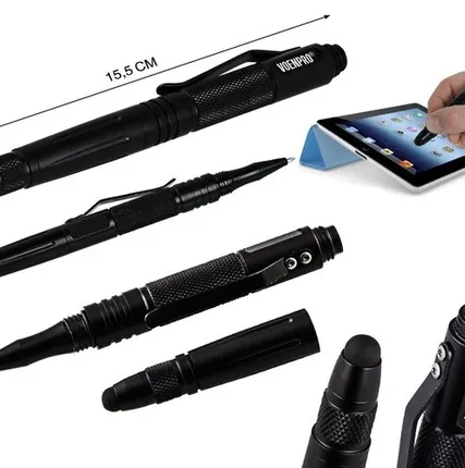 Фото №0 Тактическая ручка со стилусом ч;рная